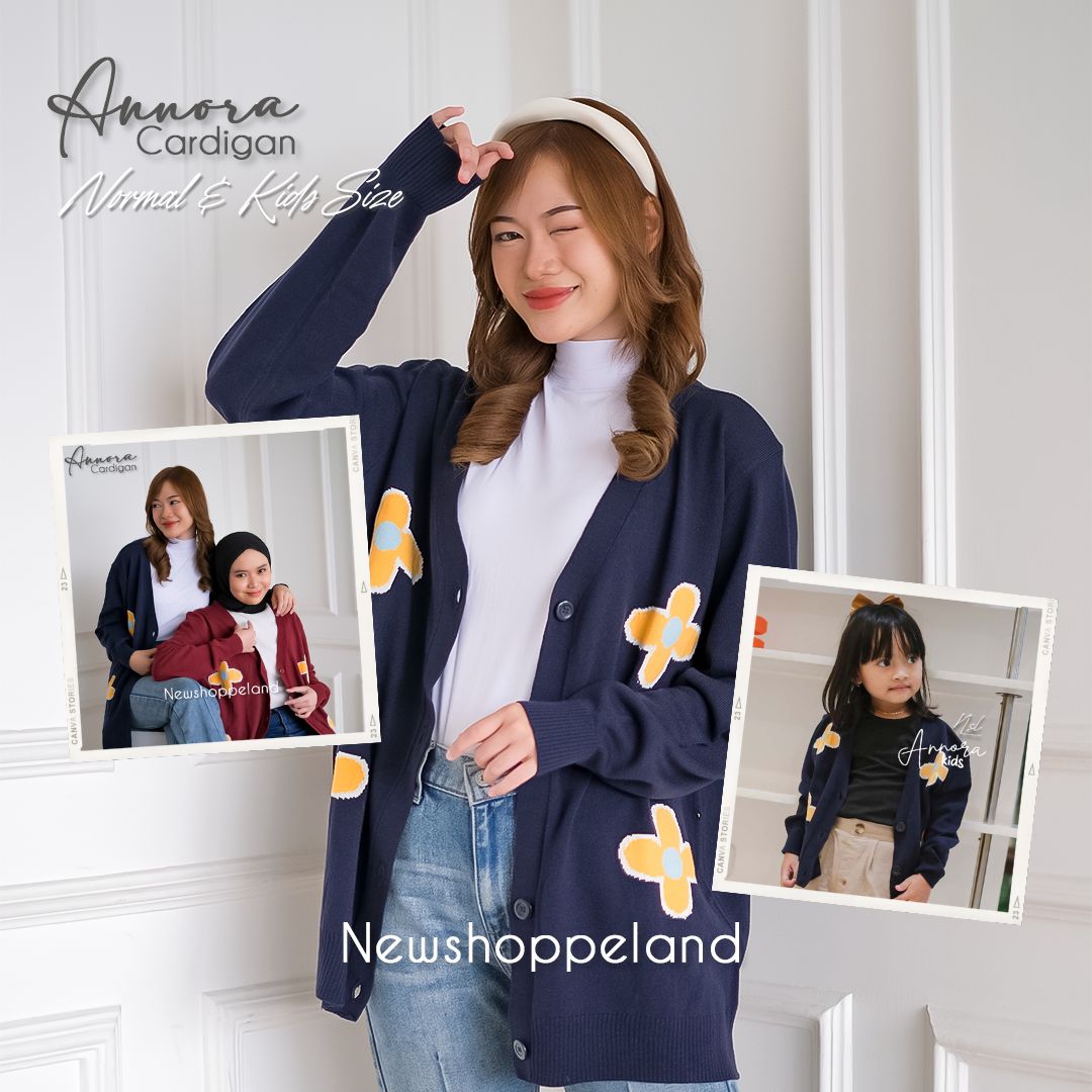 NEWSHOPPELAND - Annora Floral Knit Cardigan Premium (normal size and kids size)