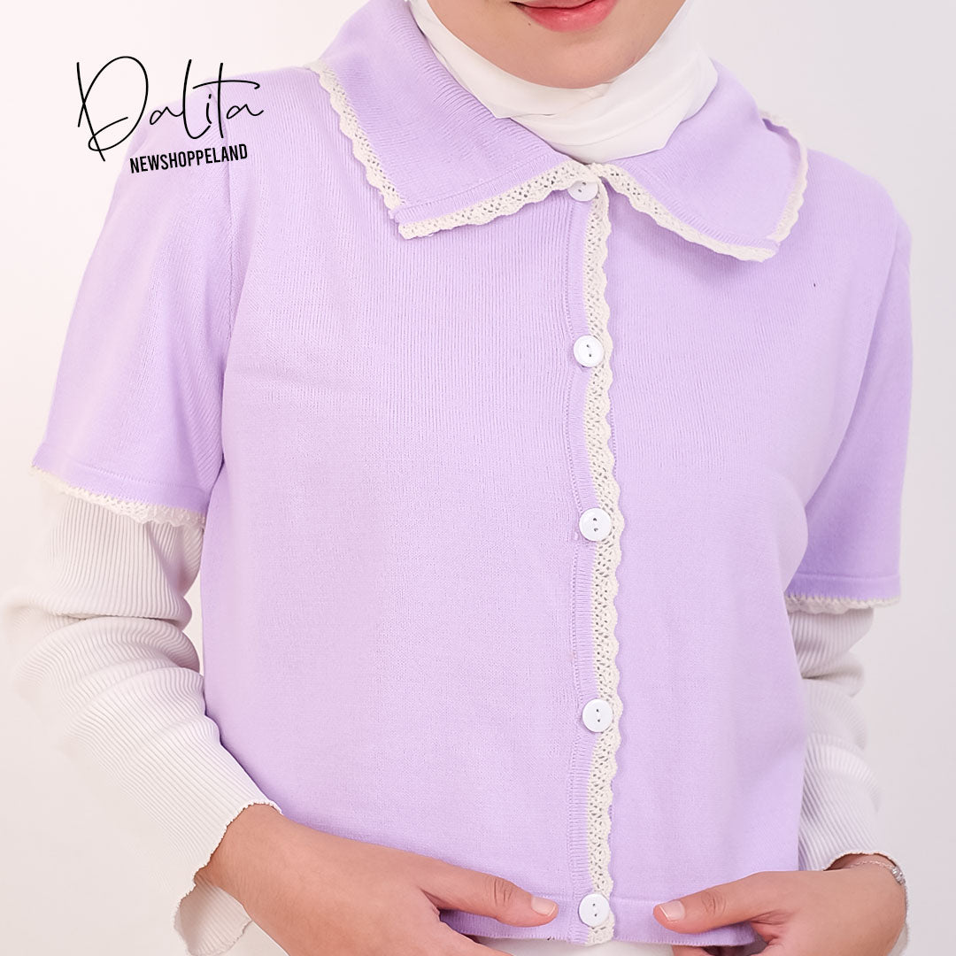 NEWSHOPPELAND - Dalita Short Sleeve Crop Knit Shirt Premium